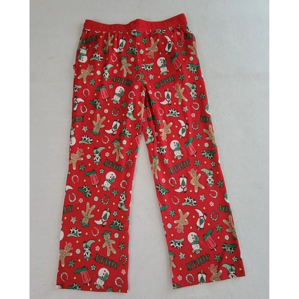 Magical Season Men's Red Gingerbread Christmas Pajama Pants Large NWT